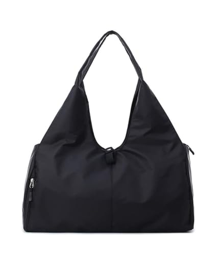 Image of BANQLYN Women Nylon Dry Wet Depart Sport Multifunction Fitness Training Yoga Duffle with Shoe Compartment Fitness Duffles Bag (Black)