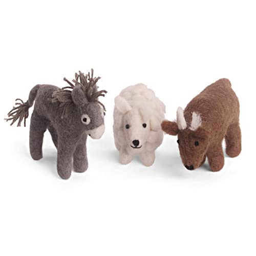 Én Gry & Sif Santons de crèche en feutre (âne mouton, bœuf) pour enfants - 8 cm de haut Cover