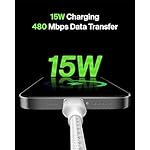 Belkin BoostCharge Braided USB-C to USB-A Charging Cable (3.3ft/1M) for iPhone 17 & 16 Series, Samsung Galaxy S25 Series, Google Pixel 10, iPad Pro, Nintendo Switch 2, Carplay, & More - White (2-Pack) - Image 2