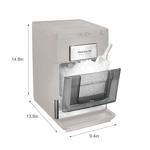 FRIGIDAIRE Gallery Countertop Crunchy Chewable Nugget Ice Maker, 33lbs per Day, Auto Self Cleaning, Grey