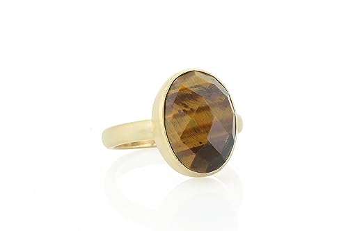 Bague Oeil de Tigre en Or 14k : Un Bijou Durable Qui Ne Ternit Jamais
