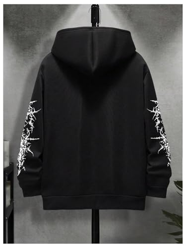 Verdusa Men's Y2k Gothic Graphic Hoodie Sweatshirt Drop Shoulder Streetwear Pullover Tops2