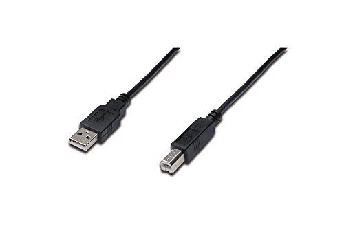DIGITUS USB 2.0 Kabel - 1,8 m - USB-A zu Typ-B - 480 Mbps - Verbindungskabel für Computer, Notebooks, Hubs, Drucker - Schwarz