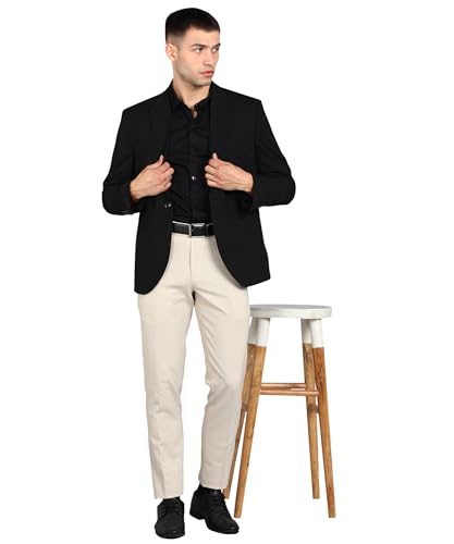 Image of GHPC Stylish Slim Fit Polyester Lycra Stretchable Formal Pant for Men | Mens Fashion Plain Solid Wear Dress Trousers Pants for Office or Party