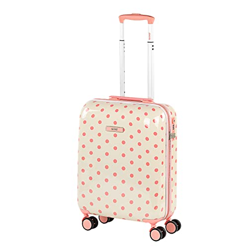 SKPAT - Valise Cabine - Bagages Cabine. Petite Valise Rigide 4 Roulettes Soldes. Bagage Cabine Avion - Petite Valise - Valise 55x40x20 - Bagage Cabine Résistant avec Cadenas à Combinaison TSA 1, Beige