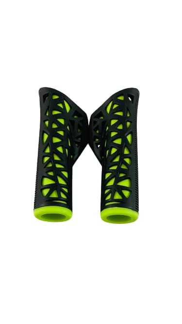 Image of Shrenik Cycle Handle Grip 12.5cm Length Dual Soft Rubber Non Toxic Anti-Slip MTB /City Bicycle Bike (Black-Green)