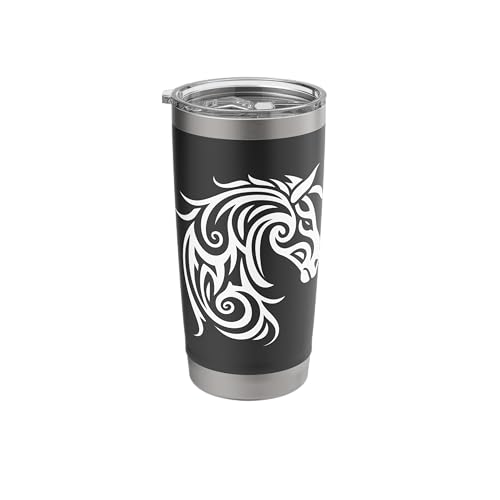 Horse Norse Mythology Celtic Knots Tribal Tattoo Stainless Steel Insulated Tumbler