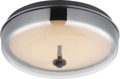 ET2 Lighting E24660-138GM Voto - 16W 1 LED Flush Mount-4.25 Inch Tall and 12 Inch Wide, Finish Color: Gunmetal, Glass Color: Graduating Smoke