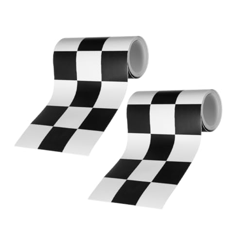 LALAFINA Tira Borde Papel Pintado a Cuadros Pvc Autoadhesiva Para Decoración De Baño Dormitorio Cocina 2 Rollos 240 Cm Resistente Fácil Limpieza