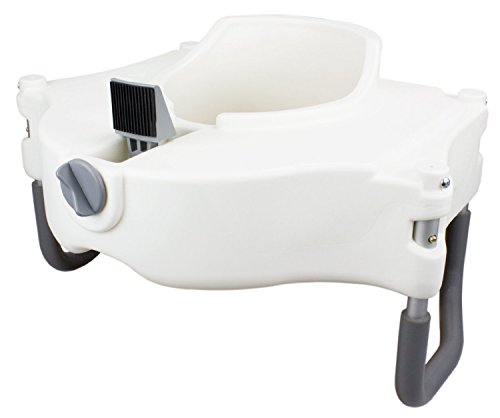 HEALTHLINE HL7150 Deluxe Elevated Raised Toilet Seat with Removable Padded Arms, White