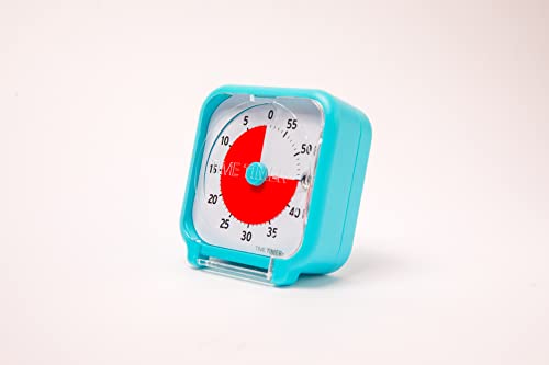 TIME TIMER Pocket Turquoise Blue 8x8 cm Visual Timer, 60 Minute Countdown Timer for Kids Classrooms, Meetings, Kitchen - Image 3