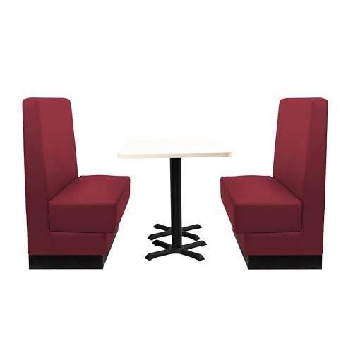 Image of FDP Pro Series Single-Sided Restaurant Booth - Burgundy, 15425-BY