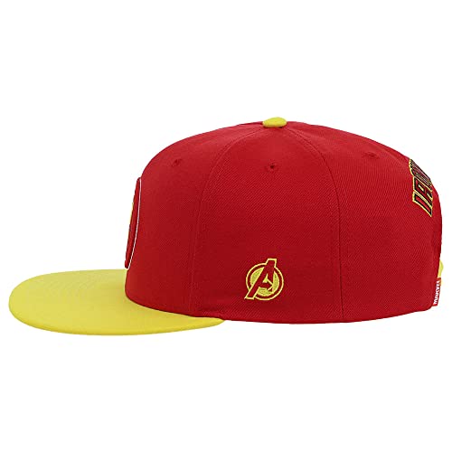 Marvel Ironman Adult Fashion Adjustable Snapback Flat Bill Cap Red/Yel #TOP5