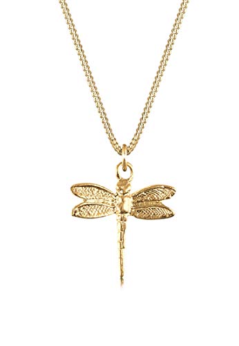 Elli Collar para mujer con colgante de libélula en plata de ley 925, 450, Plata esterlina, sin gema