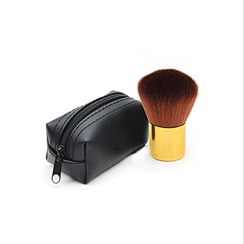 Zynphancer メイクブラシセット 3点 ローズピンク ? 携帯用ケース付き 粉のノリが均一で旅行にも便利 (F)