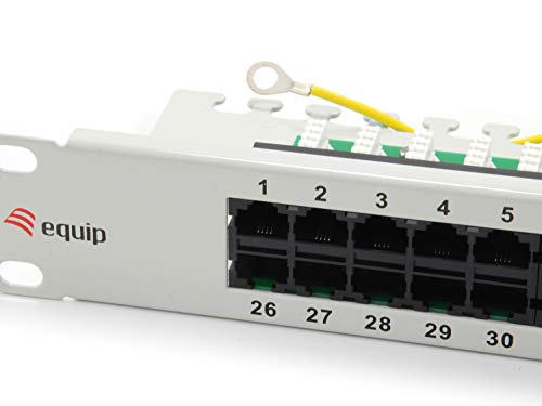 Patch panel 50x Cat3 para rack de 19 pulgadas Equip 125297 de voz gris claro 1U 3