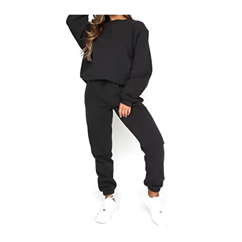 Survêtement de loisirs ample ensemble 2 pièces noir femme