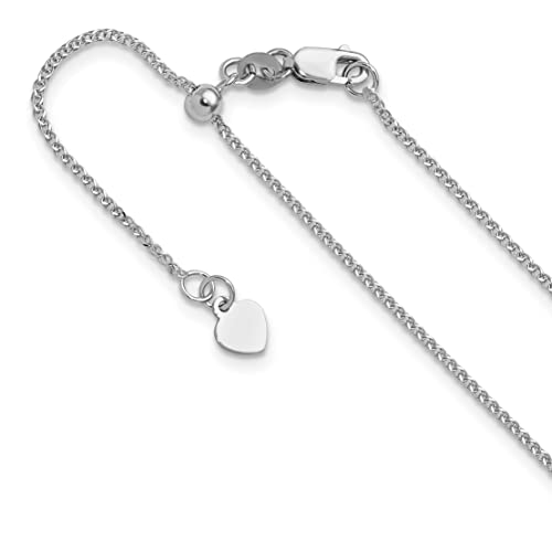 IceCarats 14K Solid White Gold Adjustable 1.2mm Double Curb Link Chain Necklace