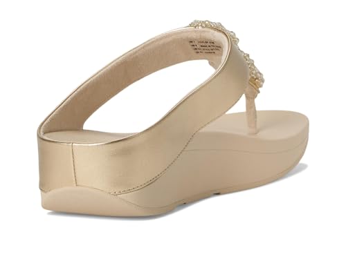 Image of FitFlop Fino Beadie-Button Metallic Toe-Post Sandals | Casual Sandals