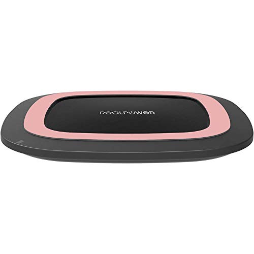 Realpower 266105 Chargeur sans Fil Noir/Rose