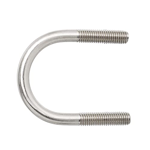 Image of Round U-Bolts 1.5In(38mm) Inner Width M8 Thread 304 Stainless Steel Silver with Plates Nuts Flat Washers for CarRVTrailer Bumper, 2Pcs, M8x38mm