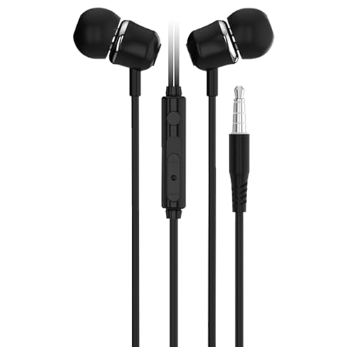 Zqxnt Auriculares intrauditivos con cable, micrófono integrado con cancelación de ruido para juegos de música, 3,5 mm, control por cable, amplia compatibilidad