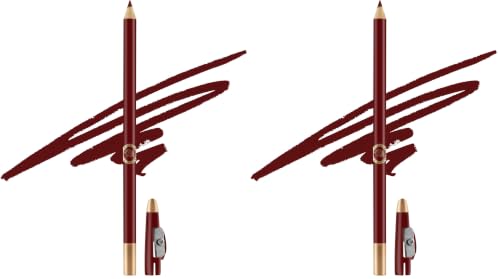 Image of Colors Queen Eye Liner & Lip Liner Pencil Enriched with Vitamin A & E | Bold & Matte Lip Liner, Highly Pigmented Lip Liner Pencil with Sharpener (23 - Cherry Red) (Pack of 2)