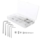 Kit d'assortiment de vis sans tête : toutes sortes de vis sans tête et 5 clés sont rangées dans une boîte de rangement pratique, connecteur à tête fraisée