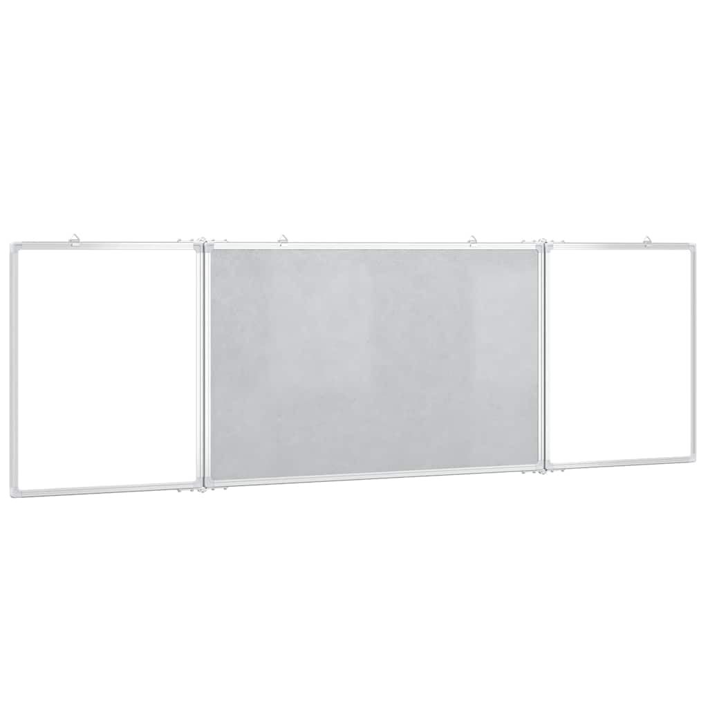 Magnetisches Whiteboard klappbar 200x60cm, Schreibtafel mit Aluminiumrahmen, 3-teilige Wandtafel für Büro, Schule und Home Office, magnetisch beschreibbar