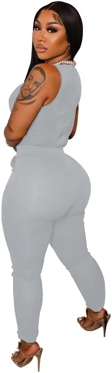 TOPSRANI Womens Two Piece Outfits Bodycon Tracksuit Sweatsuits Solid Jogger Biker Workout Gym Lounge Short Sleeve Pant Sets - Image 3