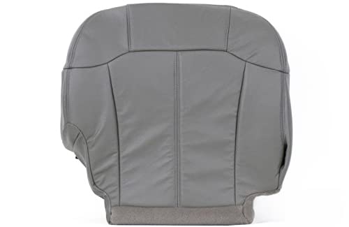 Richmond Auto Upholstery (Compatible with 2002 Chevy Silverado 2500HD 2500 HD LT LS) Passenger Side Bottom Replacement Leather Seat Cover, Gray
