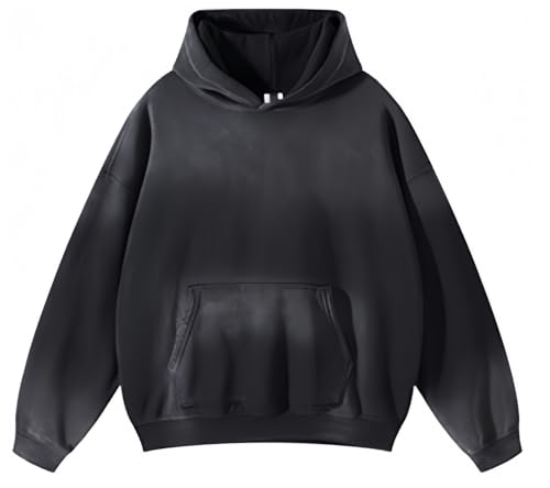 Mi Bo Tong Mens Acid Wash Hoodies Couples Fall Pullover Oversized Heavyweight Vintage Sweatshirts for men Y2K Clothes