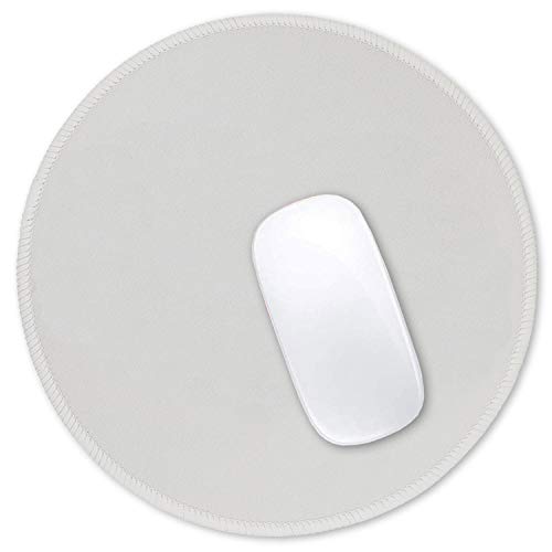 Hsurbtra Tapis de Souris Rond texturé de qualité supérieure - 21 x 21 cm - Gris - Bords Cousus - Antidérapant - Imperméable - en Caoutchouc - Joli Tapis...