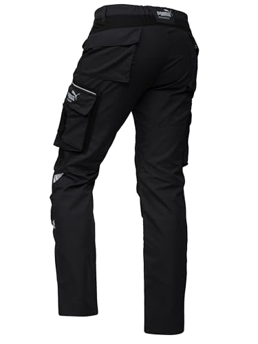 PUMA Workwear Precision X - Arbeitshose Herren - Premium Arbeitskleidung mit vielen Taschen und verstärkten Kniepartien - Funktionshose mit Stretch für Handwerk und Baugewerbe - Schwarz - 54