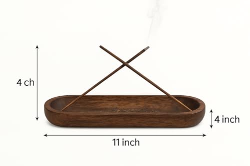 Pure Source India Natural Wood Incense Holder and Ash Catcher (11 X 4 Inch)(O...