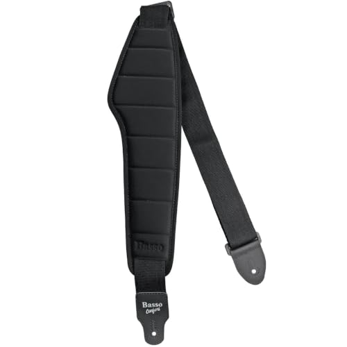 Correia Basso Confort Violão Guitarra Baixo Preto acolchoada, 12,5 cm de largura