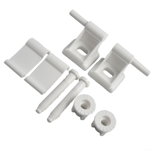 Eawfgtuw - Eawfgtuw Kit de remplacement de charnière de lunette de WC en plastique blanc durable et facile à installer avec fixations complètes pour réparation de salle de bain et structure stable (blanc)