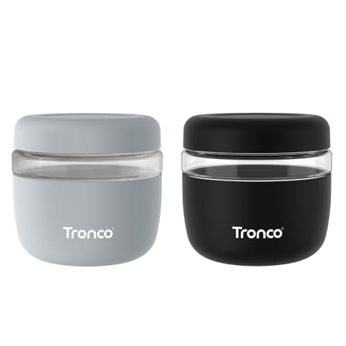 Image of Tronco 24 oz Glass Food Storage & Lunch Bowl Containers with Airtight Lids