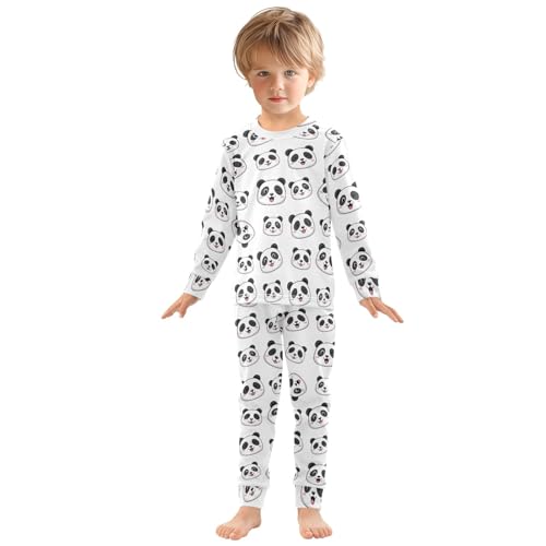 ODAWA Cute Panda Black White Fall Outfits Kid 18M Cotton Clothes Tee and Pant 2-piece Set3