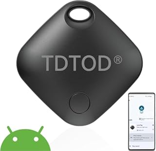 Tracker Tag Android,Smart Tag Localizzatore GPS per Android Funziona con Google Dov'è App Bluetooth Tracker Compatibile con Trova dispositivo (Solo Android) per Chiavi/Bagagli (Nero, 1 Pack)