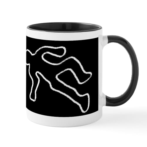 Taza de cerámica 11 oz con diseño Crime Scene Chalk Outline miniatura 1