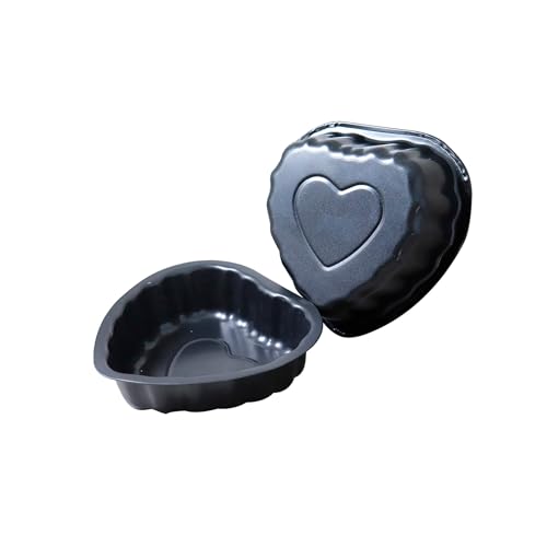 Zenker Set 2 Mini Moldes Corazón, 12,8x12x3 cm, Moldes Antiadherentes Aptos para Air Fryer, Perfectos para Porciones Individuales, Mini Tartas de San Valentín, Acero al Carbono