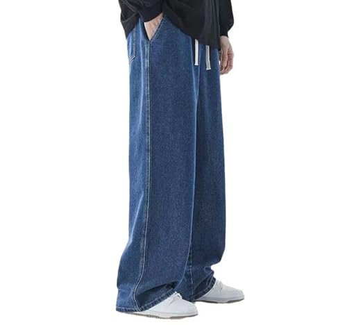 Mens Jeans Solid Colors Casual Long Straight Classic Denim Wide-Leg Pants Comfortable All Seasons2