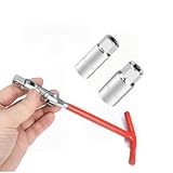 JYCCYLF Spark Plug Socket Wrench Universal T-Handle 16mm (5/8') and 21mm (13/16') Removal and Installer Tool for Motorcycles, Lawn Mowers, Small Motor Vehicles