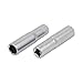 Aexit 50mm Length Hand Operated Tools 1/4-inch Square Drive 9mm 6 Point Impact Socket Silver Tone 2pcs Model:14as151qo472