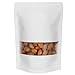 Blisstime White Kraft Stand Up Pouch Bags, 50 Pack Reusable Zip Lock Paper Pouches with Matte Window and Tear-away Notch for Multi-purpose Storage (3.9IN X 5.9IN)