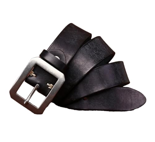 3.8CM Thick Cowhide Real Genuine Leather Belts For Men Strap Stainless Steel Buckle Vintage Jeans Belts
