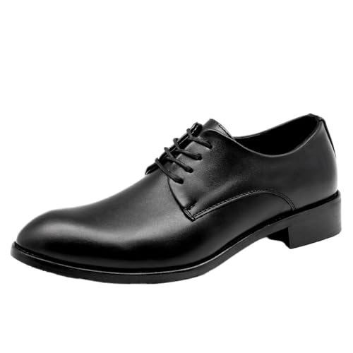 Men's Retro Black Leather Orthopedic Dress Shoes, Casual Business Oxford Shoes, Comfortable Walking Office Loafers, New Work Flats for Men