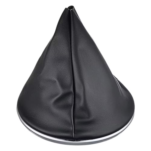 MOLZINY Bota Palanca de Cambio Guardapolvo Cubierta Antipolvo de cuero Funda para palanca de cambios de piel sintética para Fiat 500 con anillo de fijación y funda de cambio con marco circular cromado