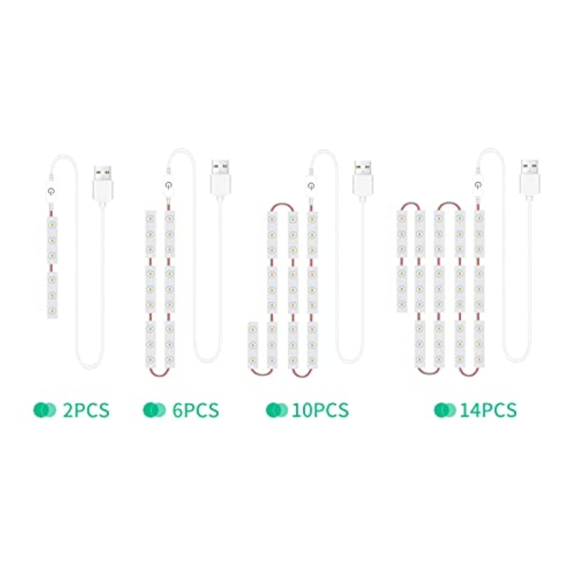10 PCS LED Makeup Mirror Lights, Dimmable Touch Control